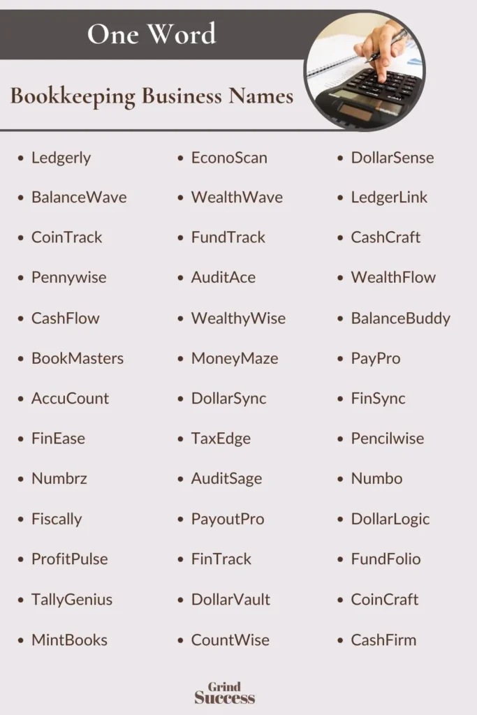 Cute bookkeeping business names ideas